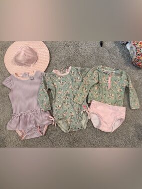 RuffleButts 18-24 Swim Tea Roses